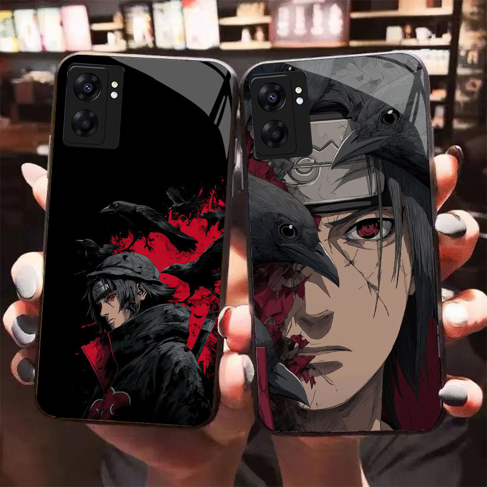 HK-38 Naruto Glass KACA Casing untuk OPPO Realme Reno A57 A76 A57S C67 A96 C30S C33 10 A77S A36 13 A
