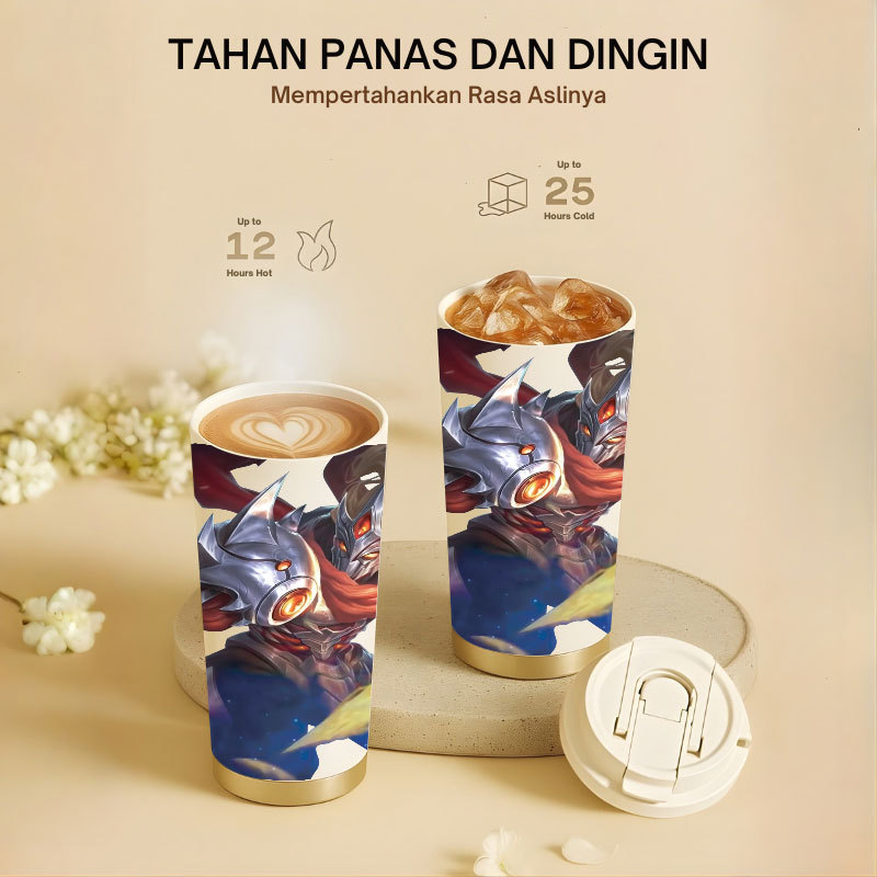 Tumbler Hayabusa Mobile Legend | 500ml SUS 304 | Anti Bocor 100% | Tahan Panas & Dingin 12 Jam | Sed