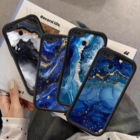UO64 marble pattern Hp Plating Casing untuk Realme Reno Narzo A15s A16E C20A F17 C15 4F C20 C21 2F C