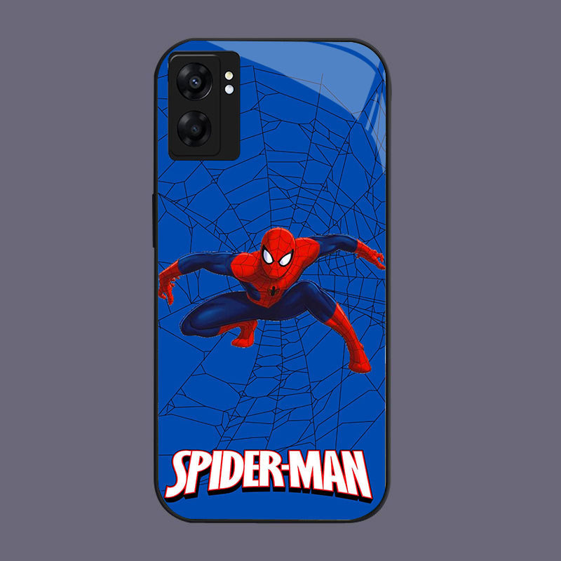 HK-46 SpiderMan Glass KACA Casing untuk OPPO Realme Reno A57 A76 A57S C67 A96 C30S C33 10 A77S A36 1