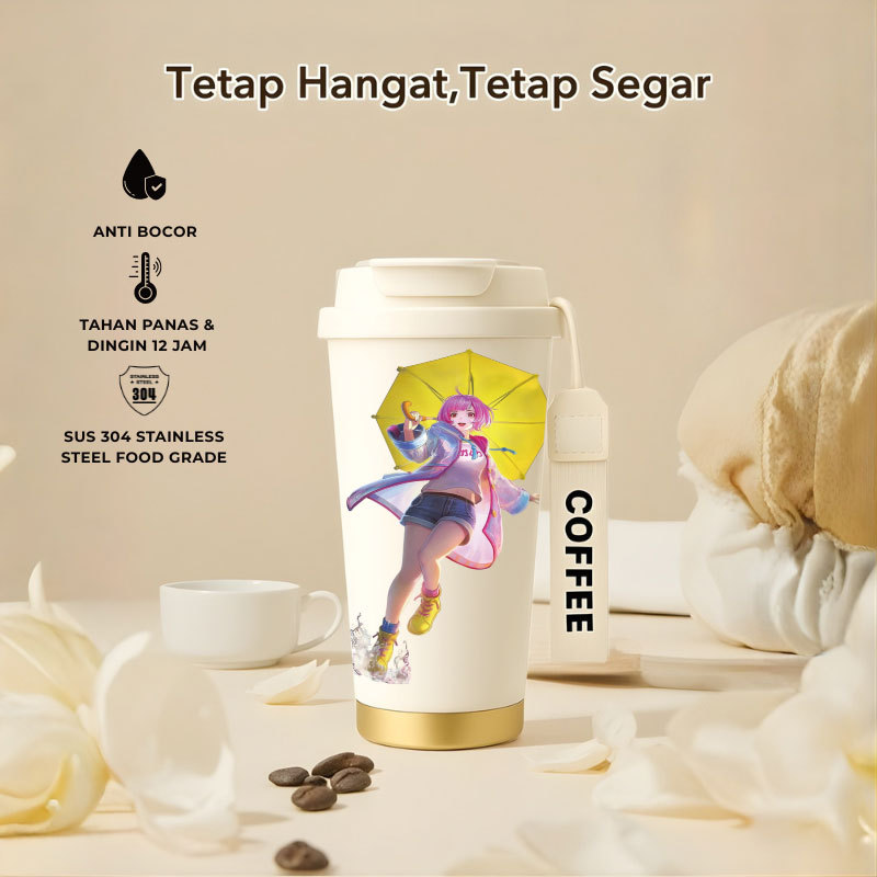 Tumbler Kagura Mobile Legend | 500ml SUS 304 | Anti Bocor 100% | Tahan Panas & Dingin 12 Jam | Sedot
