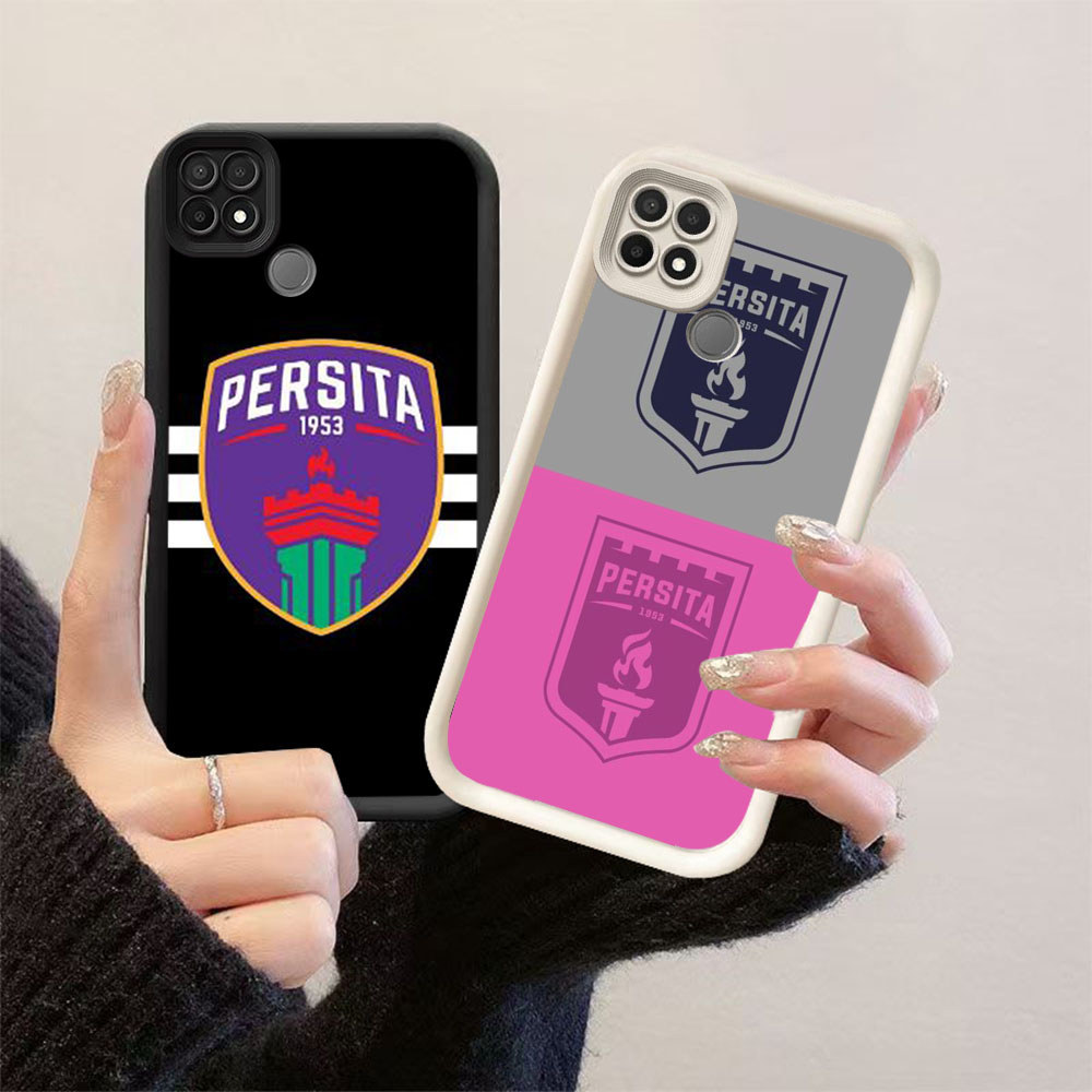 HK-66 Persita Indonesia Shockproof Casing untuk Silikon hitam putih OPPO Realme Narzo A15s C21 C25Y 