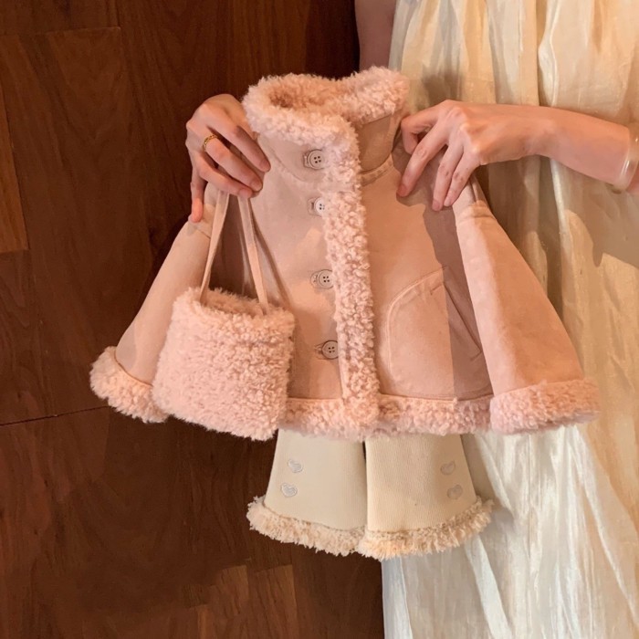 Mantel Anak Perempuan, Mantel Musim Dingin Modis, Gaya Baru 2025, Gadis Kecil dan Bayi, Mantel Sherp