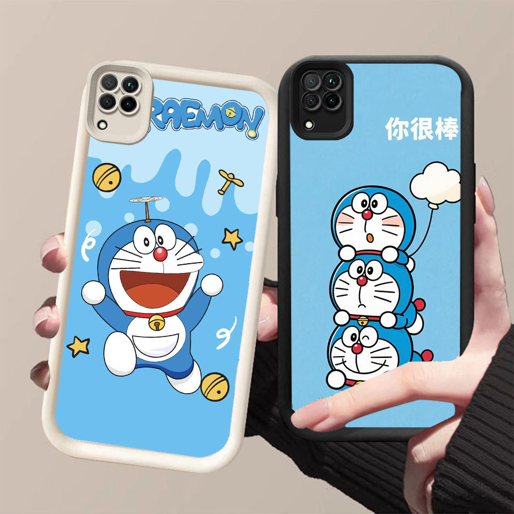 DJ-19 Doraemon Silicone Casing hitam putih untuk Samsung A12 A22 5G