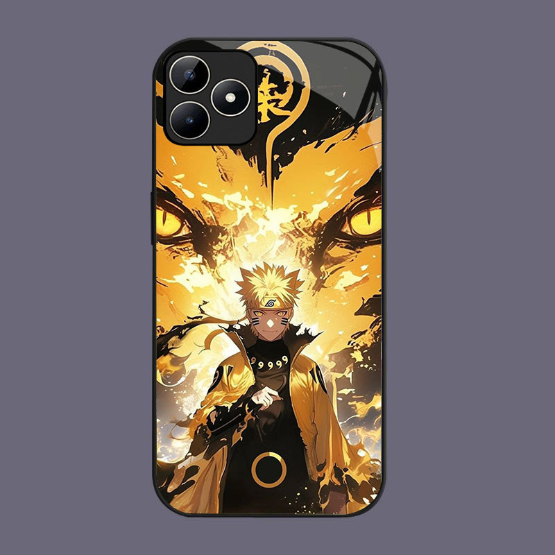 HK-36 MC Naruto Glass KACA Casing untuk OPPO Realme Narzo 50A A3i C53 6 C35 A3X N53 GT A40 C31 Prime