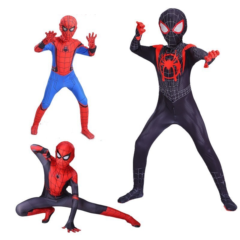 Kostum Cosplay Bodysuit Anak Dewasa Iron Spider-Man Miles Expedition Venom Super Halloween Berkualit
