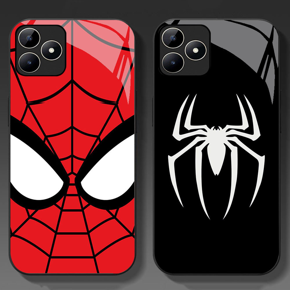 KT-46 Marvel Cartoon HD Glass Casing untuk Oppo A3X A3i A40 Realme C53 C31 C35 GT 6 Narzo N53 50A Pr