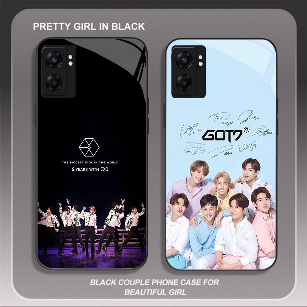 HK-17 EXO Glass KACA Casing untuk OPPO Realme Reno A57 A76 A57S C67 A96 C30S C33 10 A77S A36 13 A17 