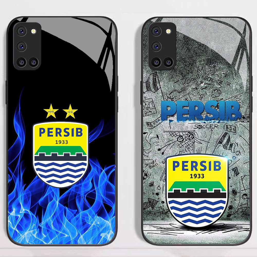 KT-66 Persib Bandung HD Glass Casing untuk OPPO A92 A72 A94 A52 F19 Reno 5 5F Lite Pro
