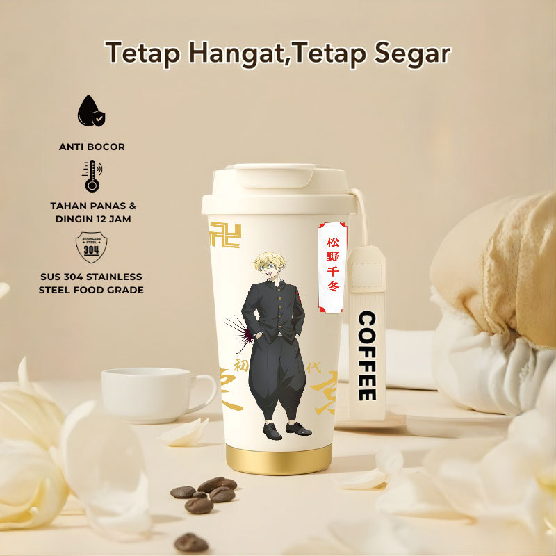 Tumbler Anime Tokyo Revengers All Characters 500ml SUS 304  Anti Bocor 100%  han Panas & Dingin 12 J