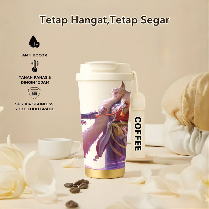 Tumbler Lancelot Mobile Legend | 500ml SUS 304 | Anti Bocor 100% | Tahan Panas & Dingin 12 Jam | Sed