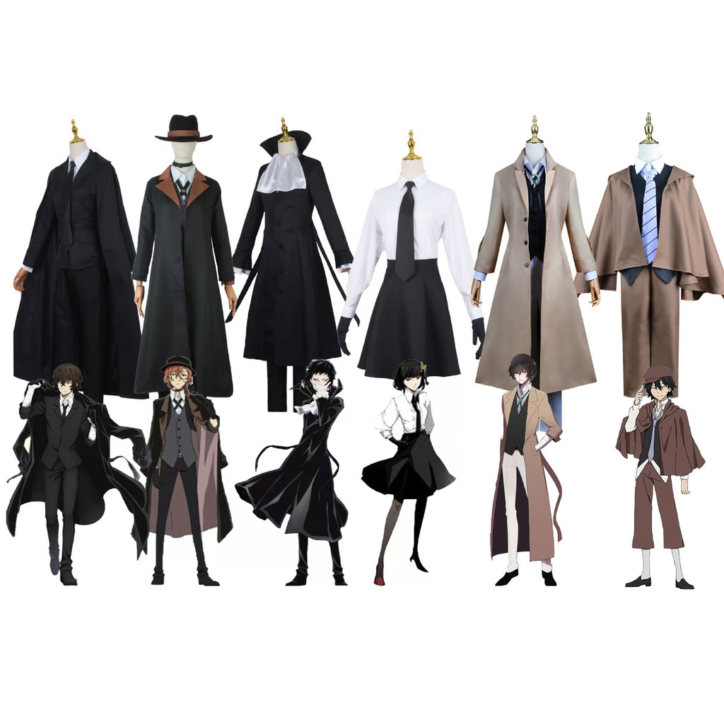Kostum Cosplay Bungou Stray Dogs Yoneko Dazai Osamu Nakahara Chuuya Set Lengkap Berkualitas