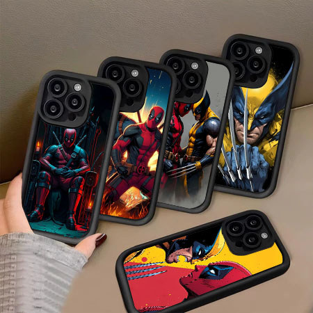 PO32 Deadpool Wolverine Hp Plating Casing untuk Xiaomi Redmi Note POCO 12 M3 13T 9T K60 X5 F5 Turbo 