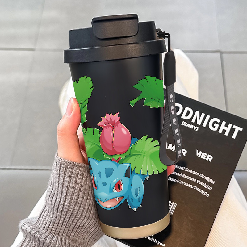 Bulbasaur Plant Pokemon Mug Termos 500ml Botol Premium Isolasi Vakum air Stainless steel 316 Cangkir