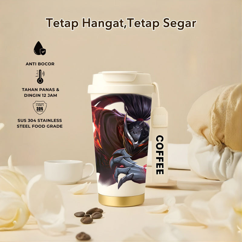 Tumbler Hayabusa Mobile Legend | 500ml SUS 304 | Anti Bocor 100% | Tahan Panas & Dingin 12 Jam | Sed