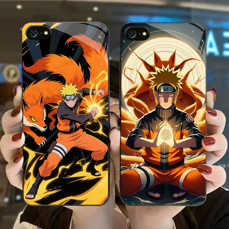 DJ-32 Naruto naruto Casing KACA bingkai lembut hitam iPhone SE 6 X XS 6S XR 8 7 Max Plus 2020 2022