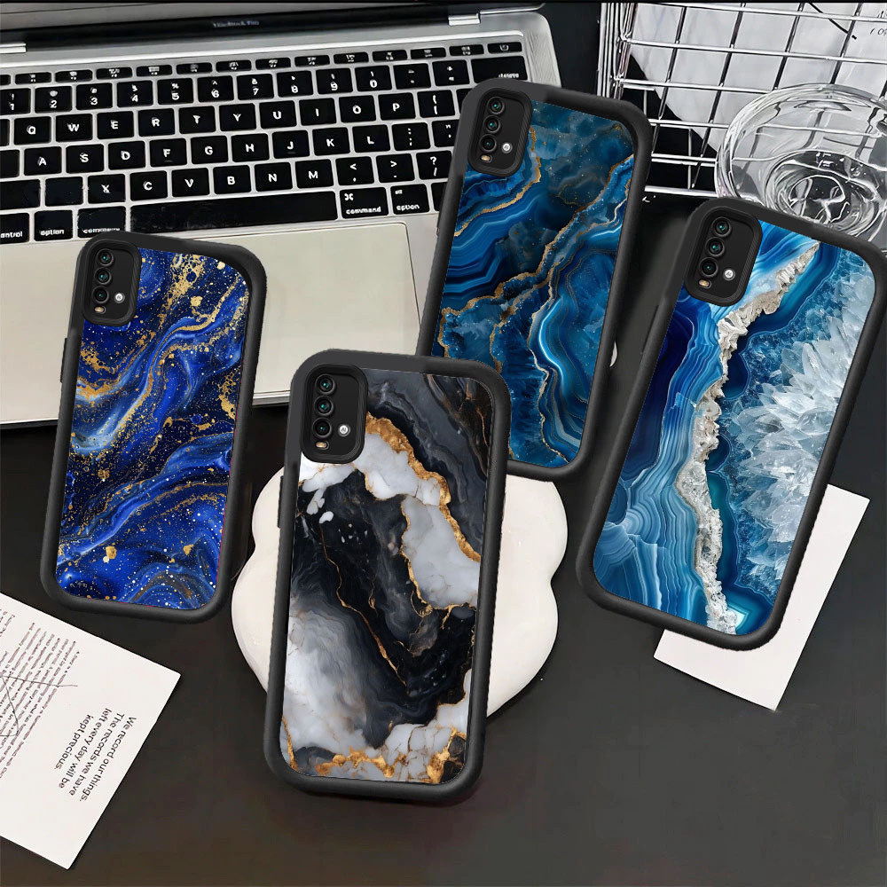 UO64 marble pattern Hp Plating Casing untuk Xiaomi Redmi Note Poco 13 A3X X6 A3 X6NEO 14 Plus5G C61 