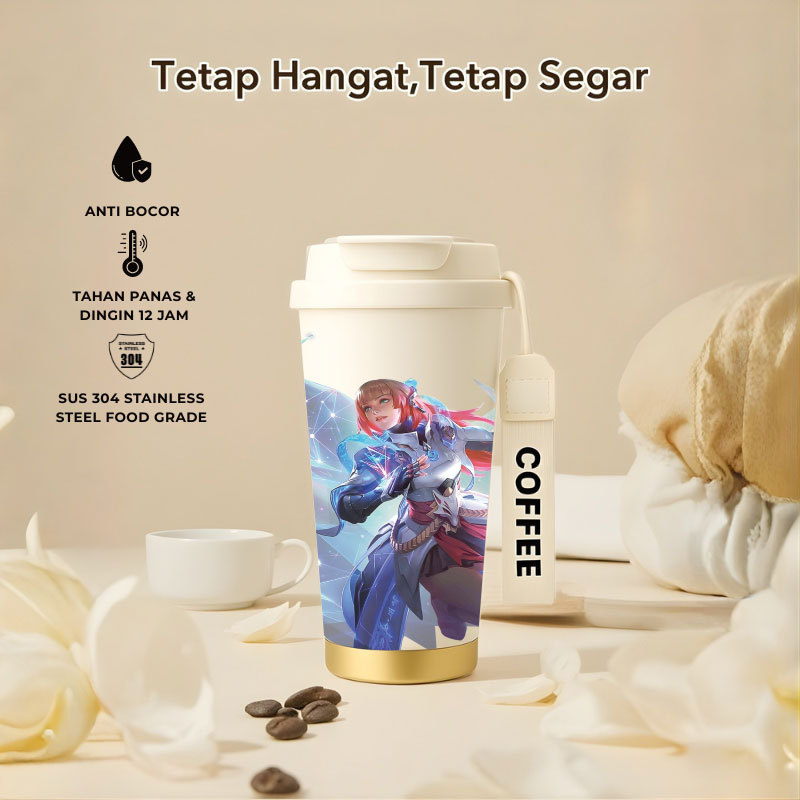 Tumbler Guinevere Mobile Legend | 500ml SUS 304 | Anti Bocor 100% | Tahan Panas & Dingin 12 Jam | Se