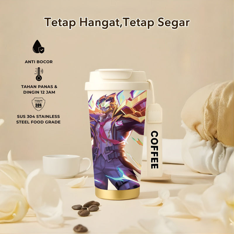 Tumbler Nolan Mobile Legend | 500ml SUS 304 | Anti Bocor 100% | Tahan Panas & Dingin 12 Jam | Sedota