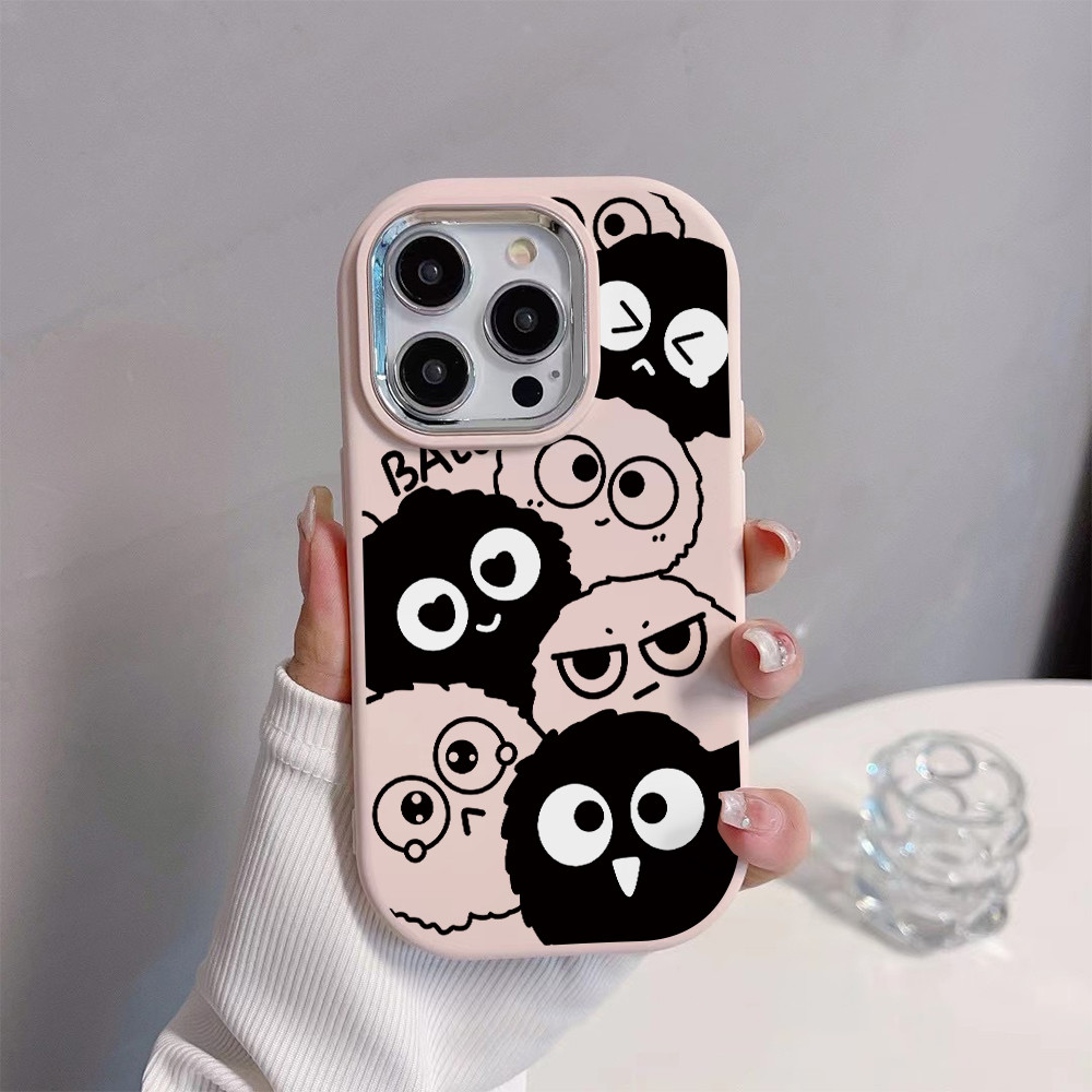 ufology.case-Applicable to iPhone Bola batu bara kecil yang kreatif dan lucu Pelindung Ponsel IP 16/