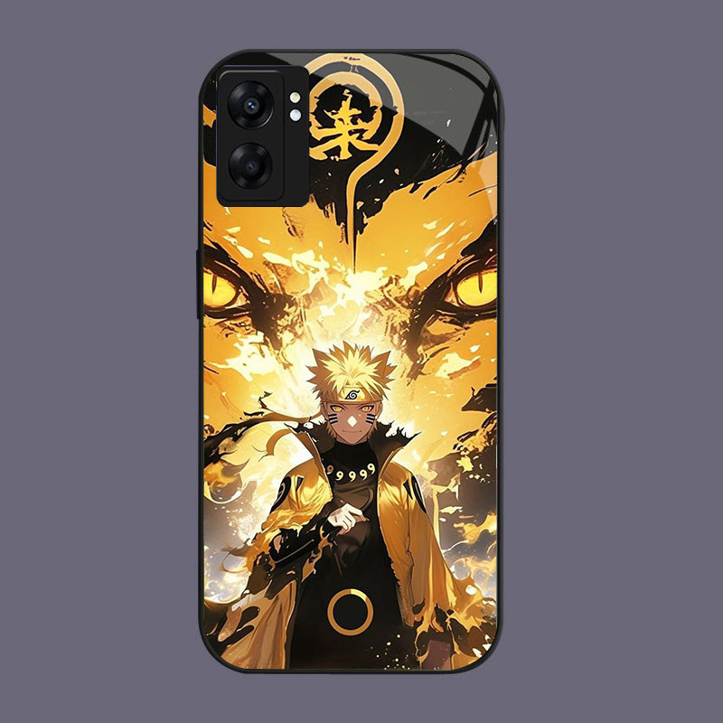 HK-36 MC Naruto Glass KACA Casing untuk OPPO Realme Reno A57 A76 A57S C67 A96 C30S C33 10 A77S A36 1
