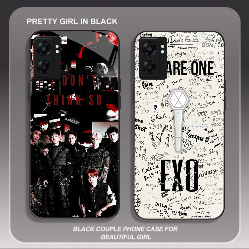 HK-18 EXO BOY Glass KACA Casing untuk OPPO Realme Reno A57 A76 A57S C67 A96 C30S C33 10 A77S A36 13 
