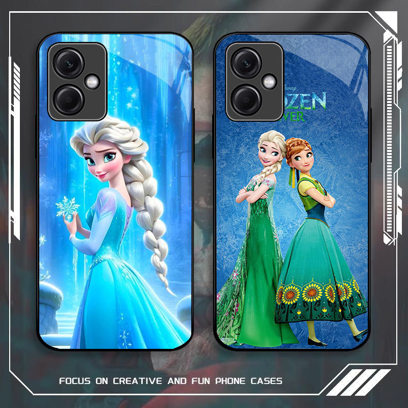 JP-42 Frozen Case KACA Soft Edge Untuk Xiaomi Redmi Note Poco C71 12 X5 13 A5 Pro 5G