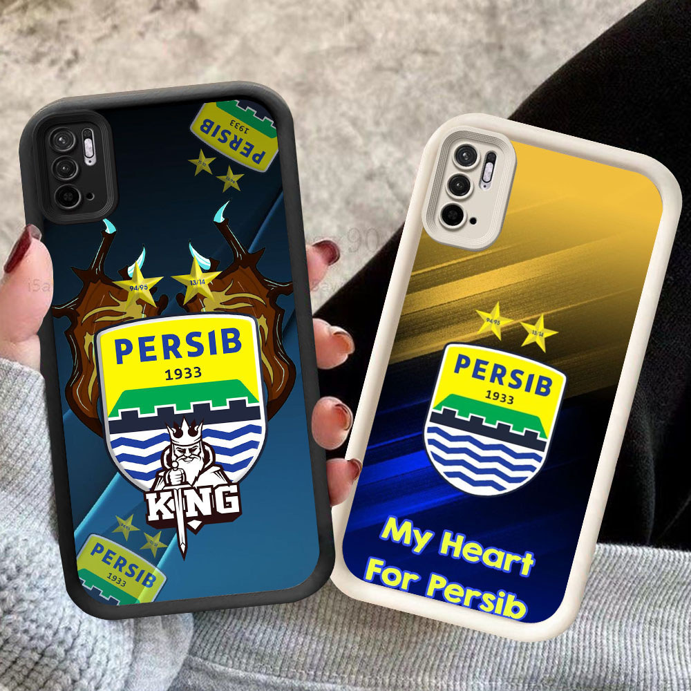 TK-25 Persib Bandung Logo Shockproof Casing untuk Xiaomi Redmi Note 10 10T 10S Pova POCO M5S M4 Lite