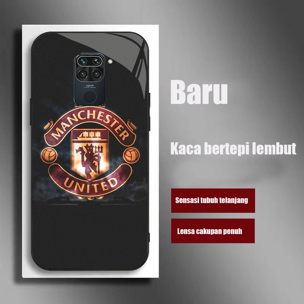 SK-76 Man United KACA Bertepi Lembut Casing untuk for Xiaomi Redmi Note Poco NFC M2 X3 9 9S Pro