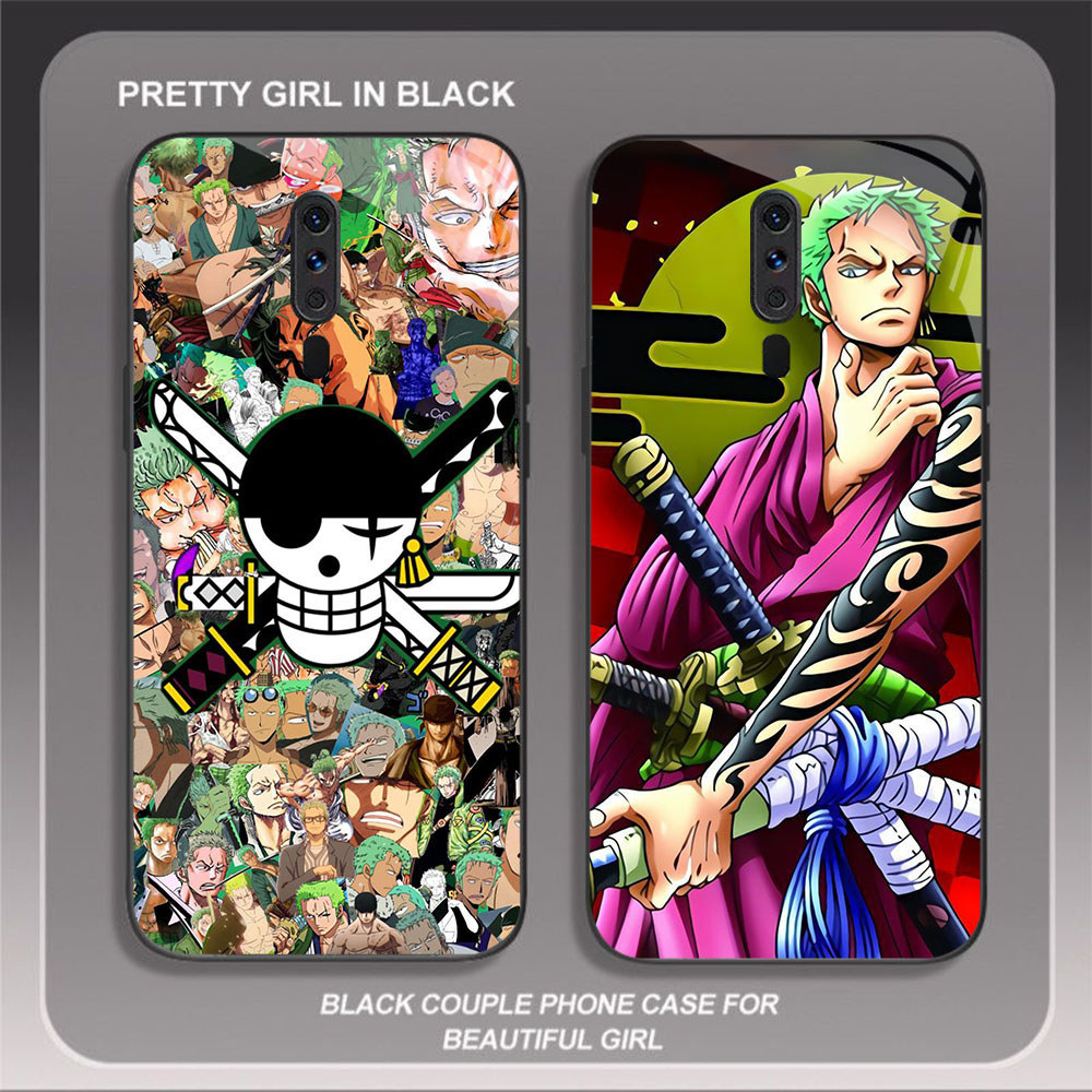 JP-70 One Piece Zoro Case KACA Soft Edge Untuk OPPO Reno 2Z A5 A9 F11 2019 2F A9X 2020 Pro