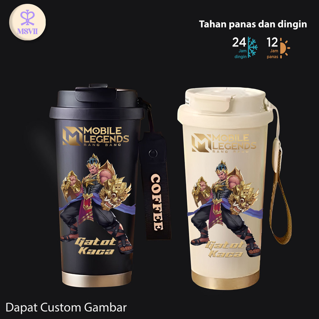 Mobile Legends gatot kaca Tumbler(500ml) COD MSVLL Ready Stock, Versi upgrade 316 + Lapisan Keramik,