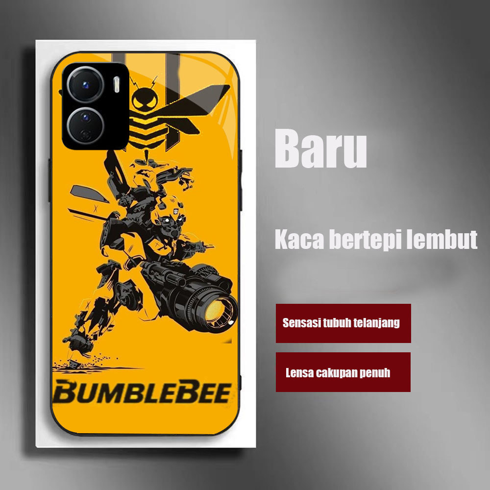 SK-47 Cool Bumblebee KACA Bertepi Lembut Casing untuk for VIVO iQOO Y16 Y36i Y36 Z9X Y01 Y15S U5X Y1