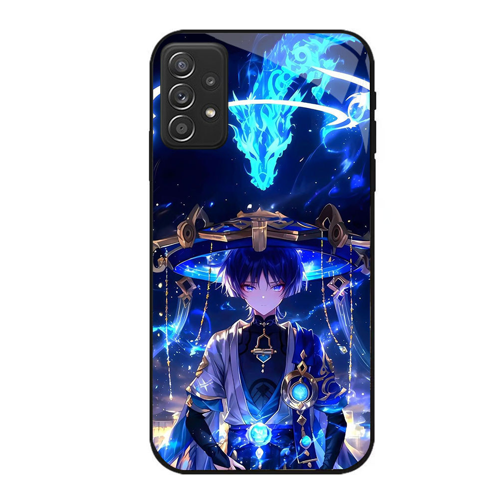 JP-44 Genshin Impact Case KACA Soft Edge Untuk Samsung A32 A26 A73 A52 A06 A23 A13 A16 A53 A56 A72 A