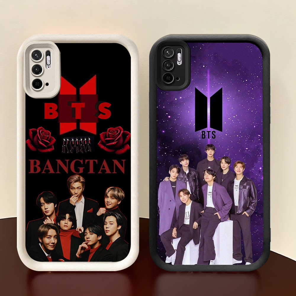 HR-6 BTS Bangtan Shockproof Casing untuk Xiaomi Redmi Note 10 10T 10S Pova POCO M5S M4 Lite Pro