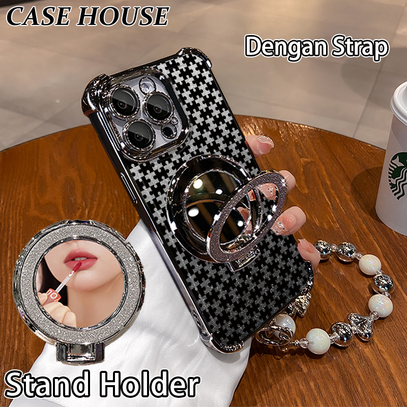 Glitter Card Case HP Samsung A10S A12 5G A23 A50S A05S Stand Holder Cermin Casing Samsung A04 A11 A2