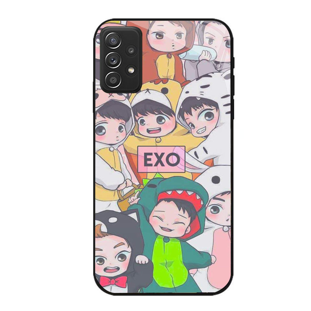 JP-29 EXO Case KACA Soft Edge Untuk Samsung A32 A26 A73 A52 A06 A23 A13 A16 A53 A56 A72 A52S A33 5G