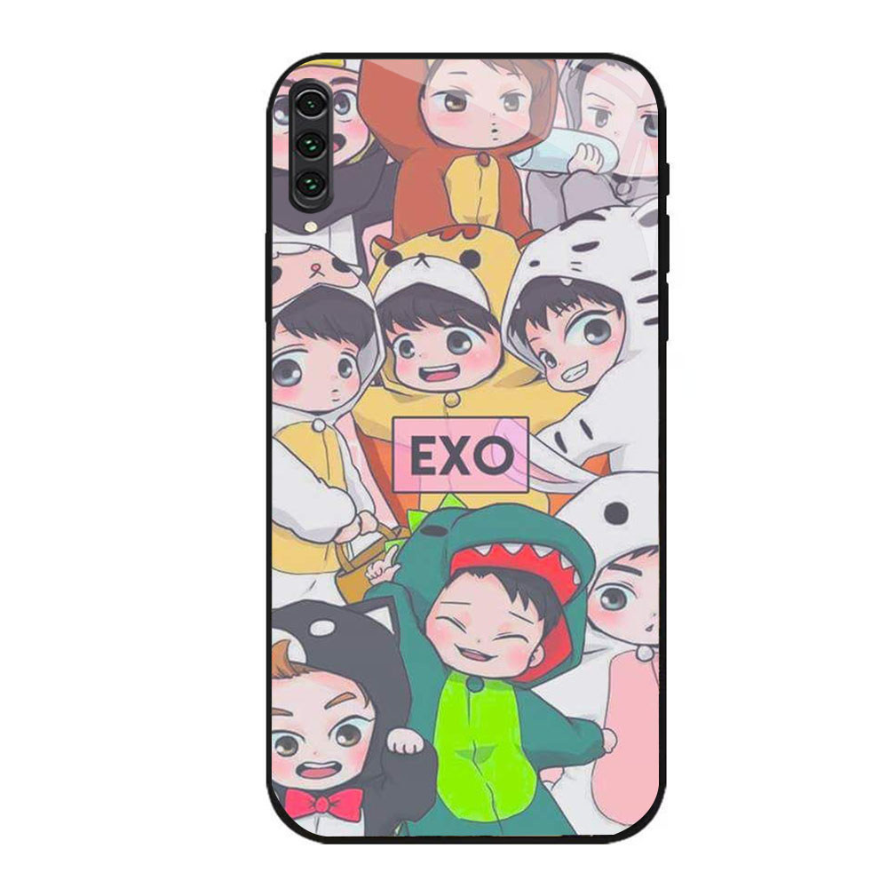 JP-29 EXO Case KACA Soft Edge Untuk Samsung Note A02 A7 10 A70S 10Plus A50 A70 A10 2018 Pro