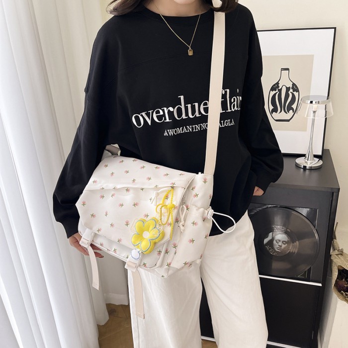 Tas Selempang Wanita Jepang Gaya Akademi Aesthetic Warna Cerah Tas Sekolah Tas Remaja Tas Ringan, Ta