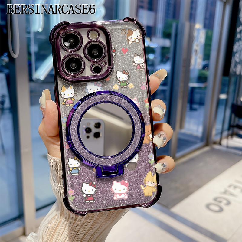 Case Redmi 10A 10C 11A 12C Case Dengan Stand Cermin Bracket Stand Soft Case Redmi Note 9 Note 10 Cer