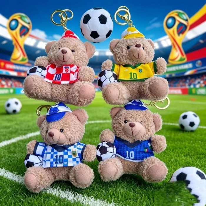 Piala Dunia 2026 Sepak Bola Ronaldo Messi Real Madrid Boneka Beruang Pasangan Hadiah Tas Souvenir L