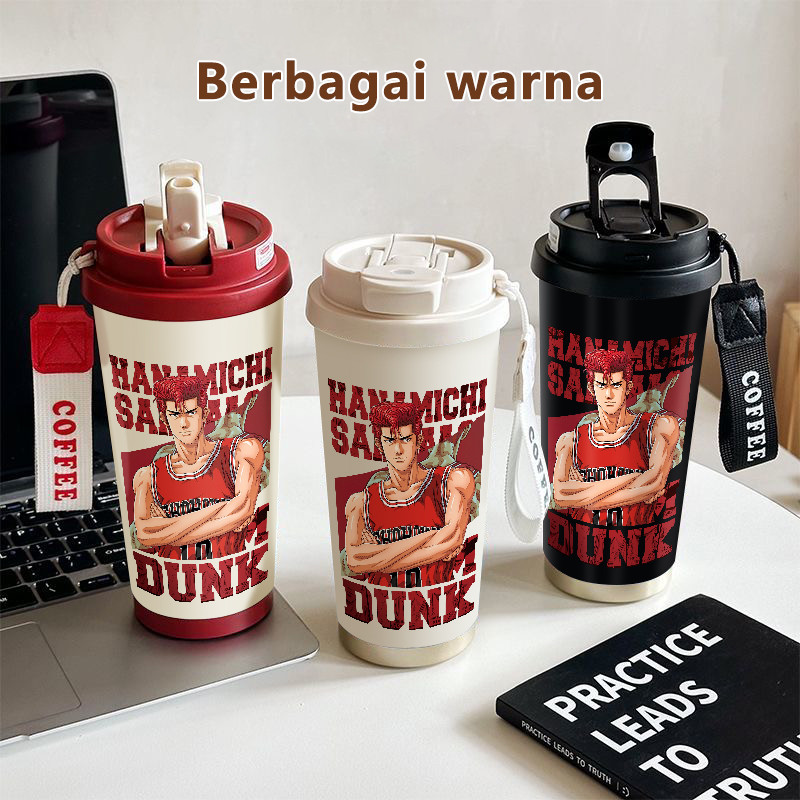 Sakuragi Basketball Anime Tumbler kopi  Lucu Hadiah Perempuan Termos air panas  Portabel 500ml Mug C