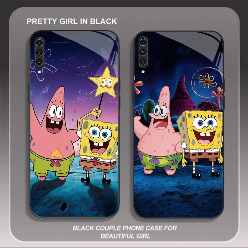 JP-71 Patrick Star Case KACA Soft Edge Untuk Samsung Note A02 A7 10 A70S 10Plus A50 A70 A10 2018 Pro