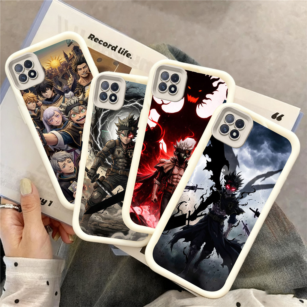 XC15 Black Clover Silikon Hp Plating Casing untuk OPPO A57s A54S A7 A57e A5S A72 A55 A57 A58 2018 5G
