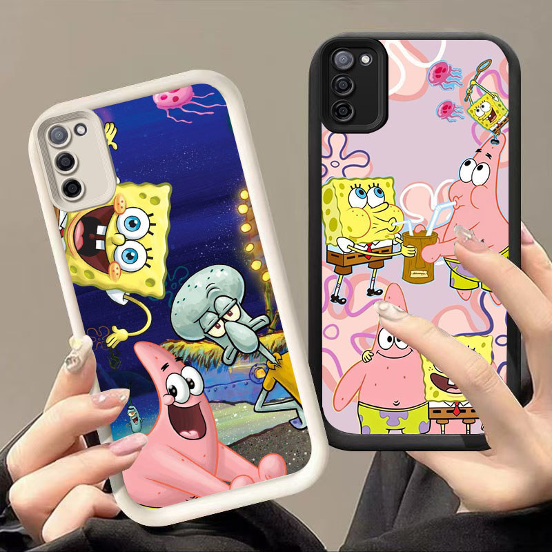 SK-84 Patrick Star Silikon hitam putih Casing untuk Samsung S20 A71 A51 M21 M30S FE 2020