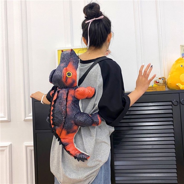 Ransel Buaya Kasual Anak-anak Baru 2026 Tas Buaya Simulasi Kepribadian Orangtua-anak Tas Pelajar Mo