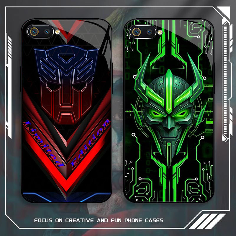 JP-85 Transformers Case KACA Soft Edge Untuk OPPO Realme C1 C2 A12E A5 C2s A3S