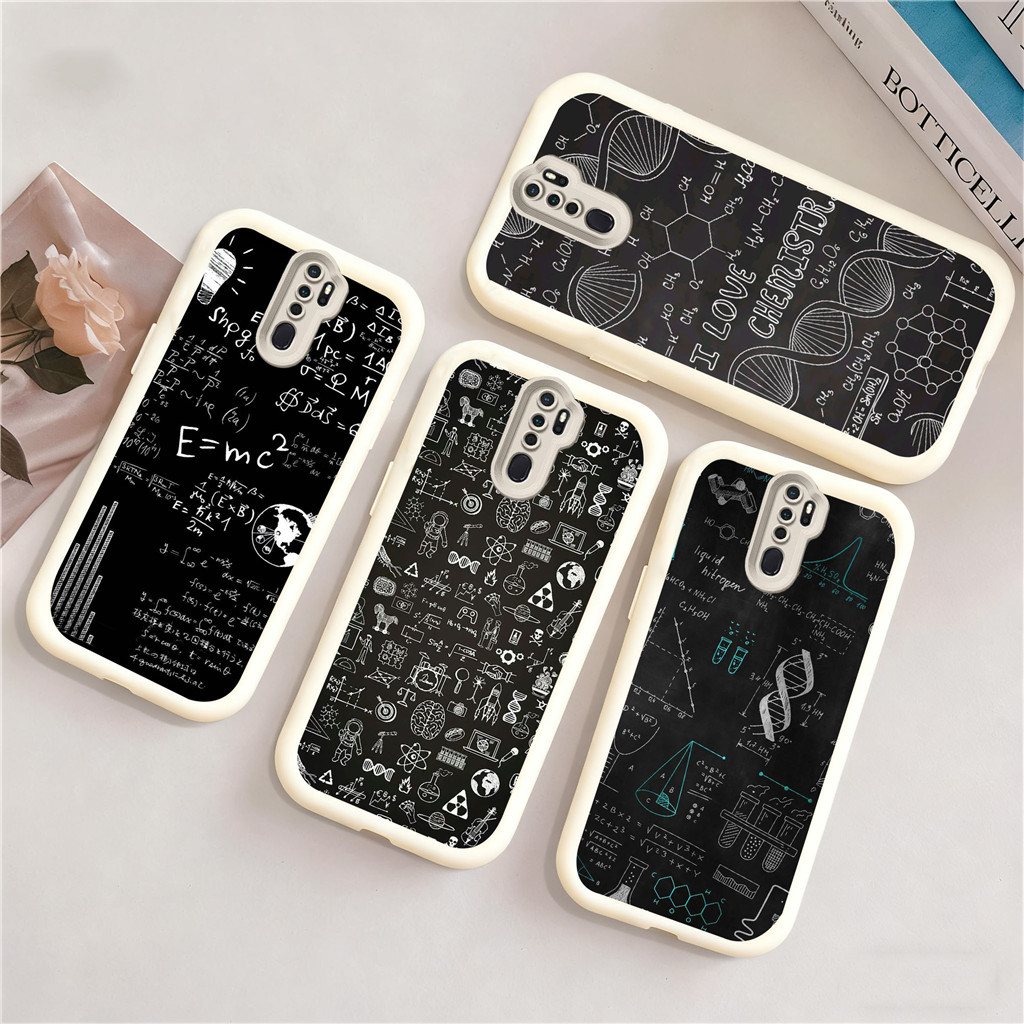 KU64 Mathematics and Chemistry Hp Plating Casing untuk Realme Reno Narzo A16K C25 C25S A15s A93 A16E