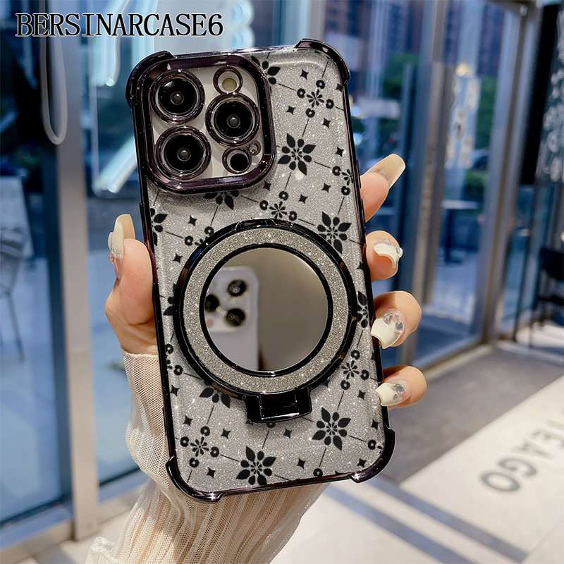 Case Redmi 10A 10C 11A 12C Case Dengan Stand Cermin Bracket Stand Soft Case Redmi Note 9 Note 10 Cer