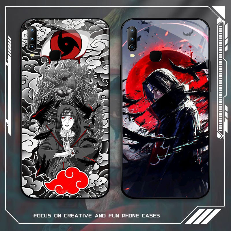JP-63 Naruto Itachi Uchiha Case KACA Soft Edge Untuk VIVO Y19 Y15 X23 Y17 Y93 Y12 Y91 Y95 2019 Y85 Y