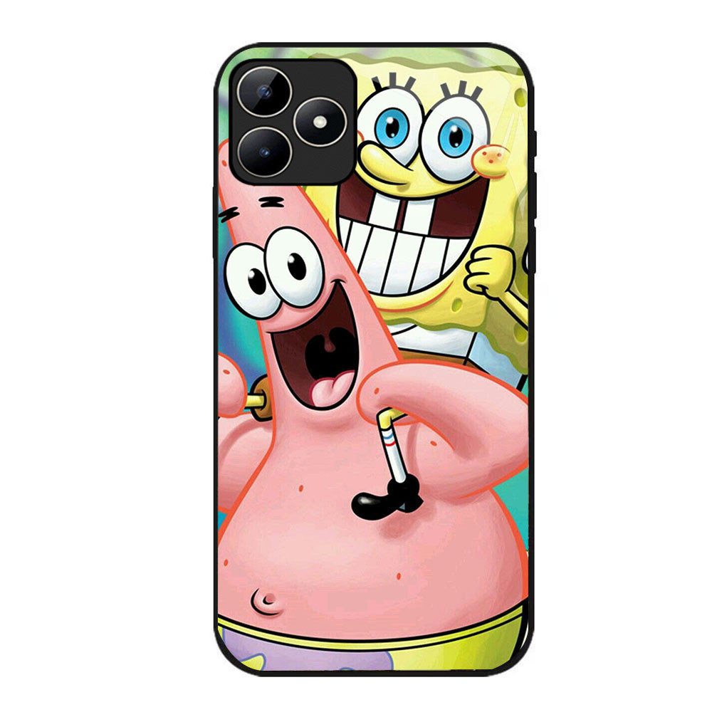 JP-80 SpongeBob Case KACA Soft Edge Untuk OPPO Realme Narzo N53 A3i A40 GT C35 A3X C31 C53 50A 6 Pri